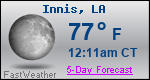 Weather Forecast for Innis, LA