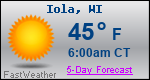 Weather Forecast for Iola, WI