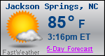 Weather Forecast for Jackson Springs, NC