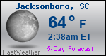 Weather Forecast for Jacksonboro, SC