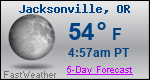 Weather Forecast for Jacksonville, OR