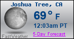 Weather Forecast for Joshua Tree, CA