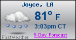 Weather Forecast for Joyce, LA