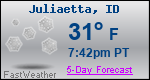 Weather Forecast for Juliaetta, ID