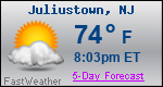 Weather Forecast for Juliustown, NJ