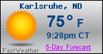 Weather Forecast for Karlsruhe, ND