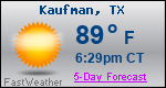 Weather Forecast for Kaufman, TX