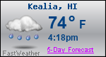 Weather Forecast for KeÄlia, HI