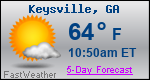 Weather Forecast for Keysville, GA