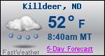 Weather Forecast for Killdeer, ND