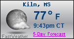 Weather Forecast for Kiln, MS