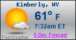 Weather Forecast for Kimberly, WV