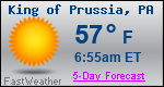 Weather Forecast for King of Prussia, PA