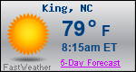 Weather Forecast for King, NC