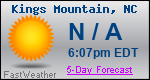 Weather Forecast for Kings Mountain, NC