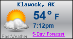 Weather Forecast for Klawock, AK