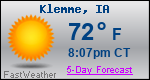Weather Forecast for Klemme, IA