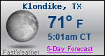Weather Forecast for Klondike, TX