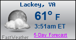 Weather Forecast for Lackey, VA