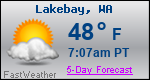 Weather Forecast for Lakebay, WA