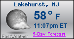 Weather Forecast for Lakehurst, NJ