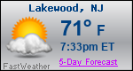 Weather Forecast for Lakewood, NJ