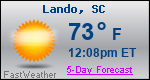 Weather Forecast for Lando, SC