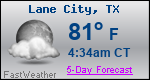 Weather Forecast for Lane City, TX