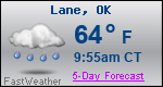 Weather Forecast for Lane, OK