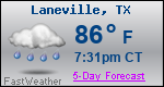 Weather Forecast for Laneville, TX