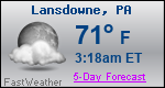 Weather Forecast for Lansdowne, PA
