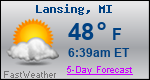 Weather Forecast for Lansing, MI