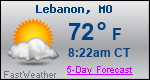 Weather Forecast for Lebanon, MO