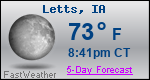 Weather Forecast for Letts, IA