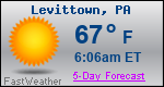 Weather Forecast for Levittown, PA