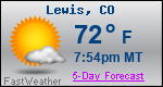 Weather Forecast for Lewis, CO
