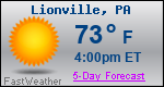 Weather Forecast for Lionville, PA