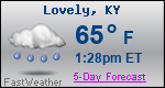 Weather Forecast for Lovely, KY