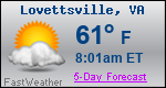 Weather Forecast for Lovettsville, VA