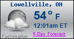 Weather Forecast for Lowellville, OH