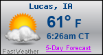 Weather Forecast for Lucas, IA
