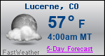 Weather Forecast for Lucerne, CO