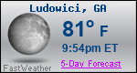 Weather Forecast for Ludowici, GA