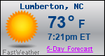 Weather Forecast for Lumberton, NC