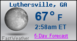 Weather Forecast for Luthersville, GA