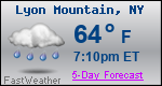 Weather Forecast for Lyon Mountain, NY