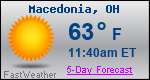 Weather Forecast for Macedonia, OH