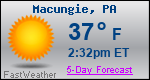 Weather Forecast for Macungie, PA