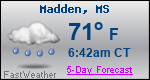 Weather Forecast for Madden, MS