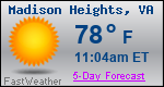 Weather Forecast for Madison Heights, VA